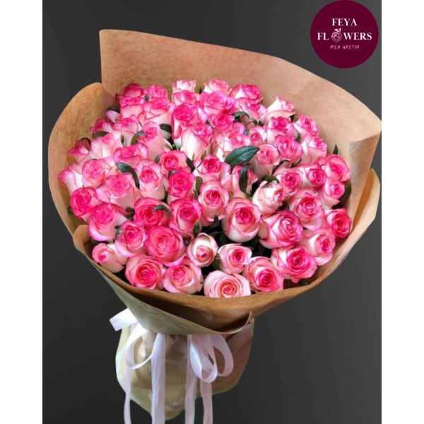 Букет из 75 розовых роз